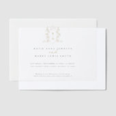 Invitations En Vélin Monogramme couronne coeur blanc or mariage (Compenser)