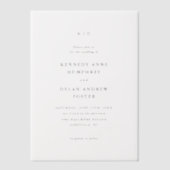 Invitations En Vélin Monogramme de mariage à typographie simple (Recto)