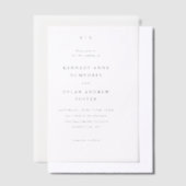 Invitations En Vélin Monogramme de mariage à typographie simple (Compenser)