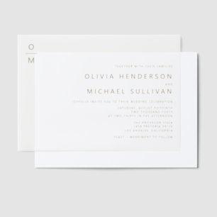 Invitations En Vélin Monogramme de mariage en typographie minimaliste d