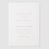Invitations En Vélin Monogramme de mariage simple (Recto)