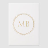 Invitations En Vélin Monogramme d'or Couple Initiales Mariage (Recto)