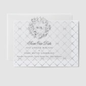Invitations En Vélin Monogramme Floral Classique De Wreath Enregistrer  (Décalage (Invitation))