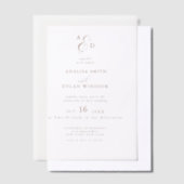 Invitations En Vélin Monogramme minimaliste Mariage (Compenser)