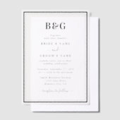 Invitations En Vélin Monogramme moderne minimaliste Mariage clair (Compenser)