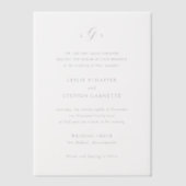 Invitations En Vélin Monogramme noir et blanc intemporel Mariage élégan (Recto)