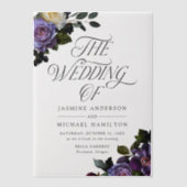 Invitations En Vélin Moody Gothic Floral Mariage (Recto)