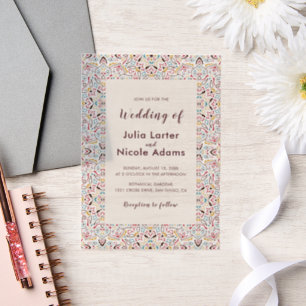 Invitations En Vélin Motif de mandala géométrique classique pour mariag