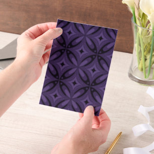 Invitations En Vélin Motif Rétro de Couleur Violet Foncé