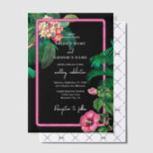 Invitations En Vélin Neon Pink Tropical Retro Botanical Mariage (Décalage (Invitation))