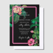 Invitations En Vélin Neon Pink Tropical Retro Botanical Mariage (Compenser)