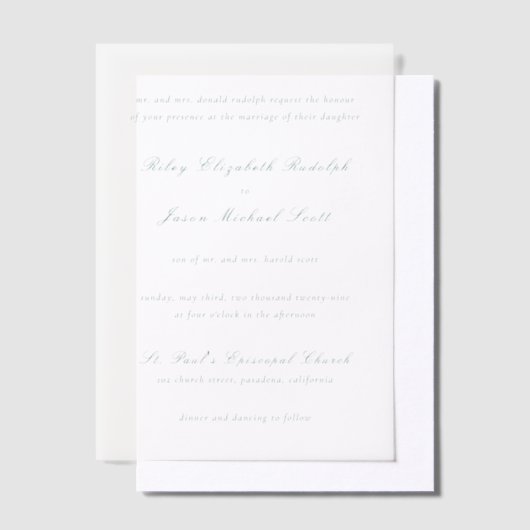 Invitations En Vélin Nettoyer Emerald Green Mariage élégant (Compenser)
