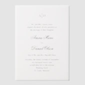 Invitations En Vélin Nettoyer le Mariage classique noir et blanc (Recto)