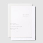 Invitations En Vélin Nettoyer Noir et Blanc Mariage moderne Enregistrer (Compenser)