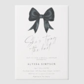 Invitations En Vélin Noeud papillon noir Enterrement de vie de jeune fi (Recto)