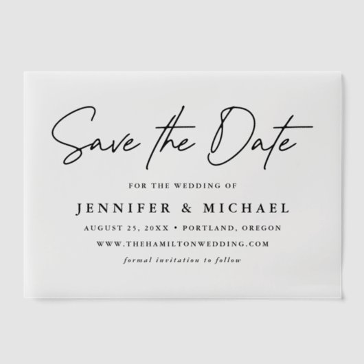 Invitations En Vélin Noir décontracté Noir Mariage Enregistrer la date (Recto)