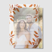 Invitations En Vélin Noir et blanc avec rouille Feuilles d'automne Mari (Décalage (Couple))