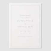Invitations En Vélin Noir et Blanc simple Mariage Enregistrer la date (Recto)