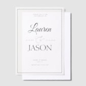 Invitations En Vélin Noms de superposition Vellum Réel Moderne Calligra (Compenser)