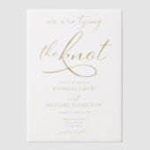 Invitations En Vélin Nous Attachons Le Nœud Doré Mariage Script (Recto)