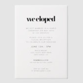 Invitations En Vélin Nous Avons Elopé Simple Chic (Recto)