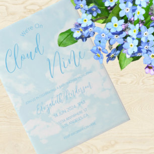 Invitations En Vélin Nous sommes sur un nuage Baby Shower