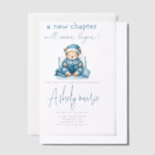 Invitations En Vélin Nouveau Chapitre Teddy bleu garçon baby shower Our (Compenser)