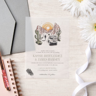 Invitations En Vélin Offroad Canyon Couple Mariage