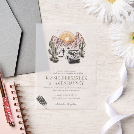 Invitations En Vélin Offroad Canyon Couple Mariage (Mariage)