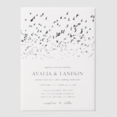 Invitations En Vélin Oiseaux modernes d'un Mariage de plume (Recto)