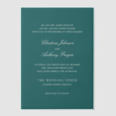 Invitations En Vélin Old Money Teal Classic Wedding (Recto)
