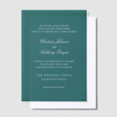Invitations En Vélin Old Money Teal Classic Wedding (Compenser)