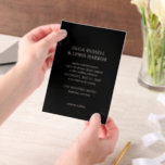 Invitations En Vélin Olga Black Mariage moderne<br><div class="desc">Invitations de mariage modernes avec un design propre et simple avec des polices audacieuses.</div>