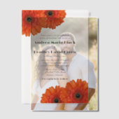 Invitations En Vélin Orange Gerbera Gerber Daisy Flower Mariage (Décalage (Couple))