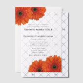 Invitations En Vélin Orange Gerbera Gerber Daisy Flower Mariage (Décalage (Invitation))