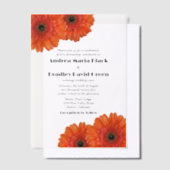 Invitations En Vélin Orange Gerbera Gerber Daisy Flower Mariage (Compenser)