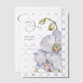 Invitations En Vélin Orchidées fleurs pétales blancs enregistrer la dat (Décalage (Invitation))
