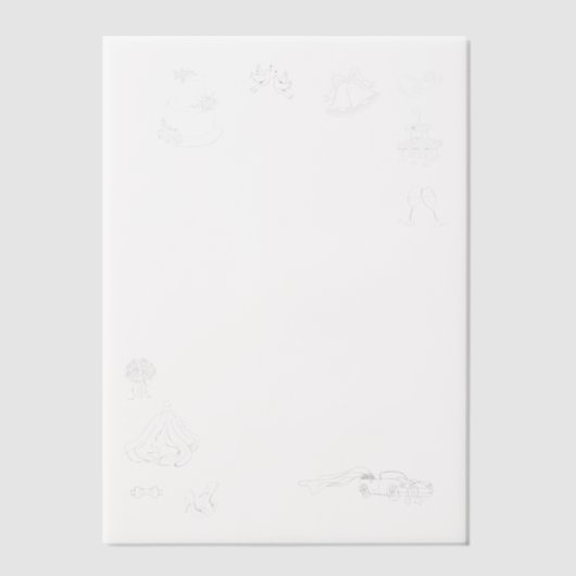 Invitations En Vélin Our Big Day Hand Drawn Vellum Overlay (Recto)