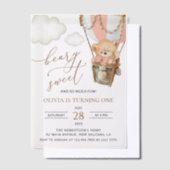 Invitations En Vélin Ours En Conflit, Ballotte À Air Chaud Rose, Premie (Compenser)