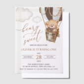 Invitations En Vélin Ours en peluche, ballon Brown à air chaud, premier (Compenser)