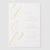 Invitations En Vélin Oversized Script Monogram Wedding (Recto)
