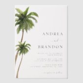 Invitations En Vélin Palm Tree Tropical Destination Wedding  (Recto)
