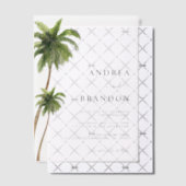 Invitations En Vélin Palm Tree Tropical Destination Wedding  (Décalage (Invitation))