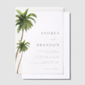 Invitations En Vélin Palm Tree Tropical Destination Wedding  (Compenser)