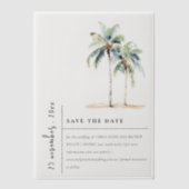 Invitations En Vélin Palmiers Minimaux Mariage Tropical Enregistrer La (Recto)