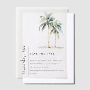 Invitations En Vélin Palmiers Minimaux Mariage Tropical Enregistrer La