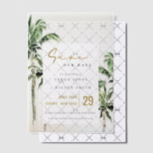 Invitations En Vélin Palmiers Tropical De Plage Mariage Enregistrer La  (Décalage (Invitation))