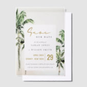 Invitations En Vélin Palmiers Tropical De Plage Mariage Enregistrer La  (Compenser)