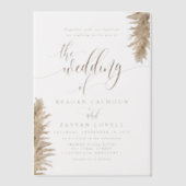 Invitations En Vélin Pampas Grass Terme Calligraphie Exotique Mariage (Recto)