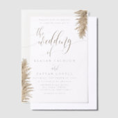 Invitations En Vélin Pampas Grass Terme Calligraphie Exotique Mariage (Compenser)